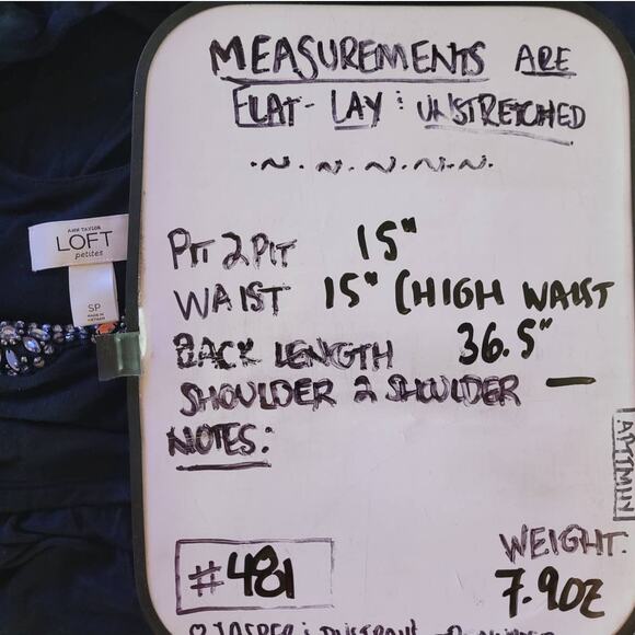 Ann Taylor Loft Blue Rhinestone Neck Open Back Dress Sz Small Petite Sleeveless - Picture 5 of 8